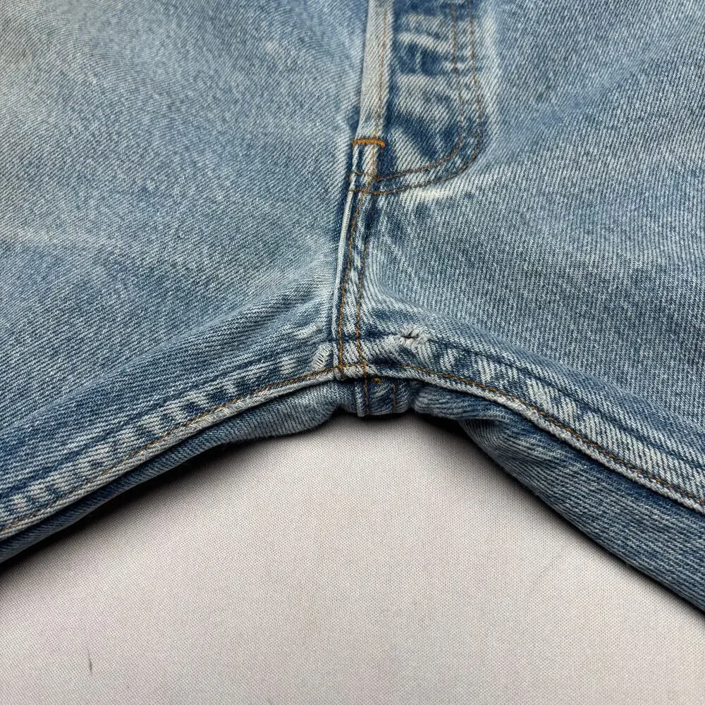 Vintage 90s Levi's 501 Straight Leg Jeans 36x30 Made in USA Light Wash Dirt